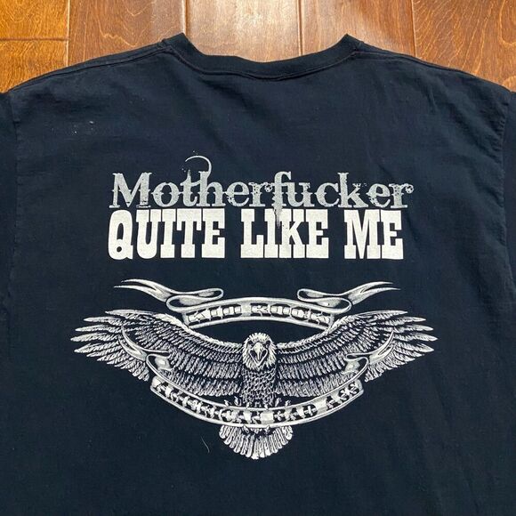 Fruit Of The Loom Kid Rock American Bad A** Vintage Tee Black White Mens Size XL - Picture 5 of 8